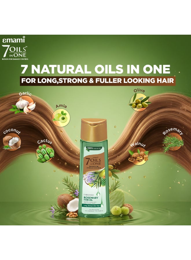 emami Rosemary Hair Oil | 100% Natural Hair Nourishing Oil | Damage Control Care| Infused with Rosemary Oil Blend | No Petrolatum | For Long, Strong & Fuller Looking Hair - Image 2